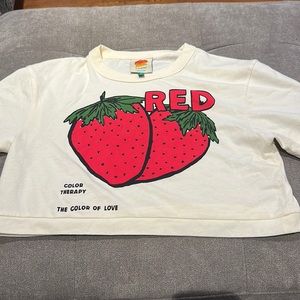 Farm Rio Color Therapy Crop Shirt Strawberry